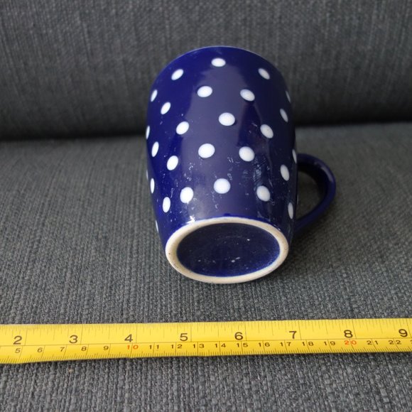 Blue Ceramic Mug with White Dots - Picture 10 of 10